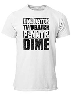 clothinx One Batch Two Batch Penny and Dime | Action-Film Bestrafer und Vollstrecker Design | Perfekt Für Serien-Fans und Binge Watcher Herren T-Shirt Weiß Gr. XXL von clothinx