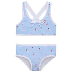 Color Kids - Kid's Bikini with Bow AOP - Bikini Gr 98 blau von color kids