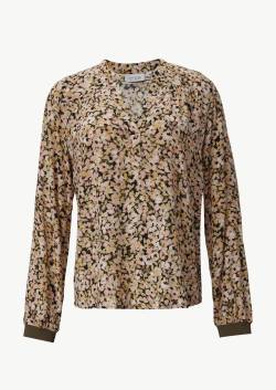 Floral gemusterte Bluse aus Crêpe mit Rippdetail von comma casual identity