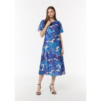 Comma Maxikleid Midi-Kleid aus Webware Raffung von comma