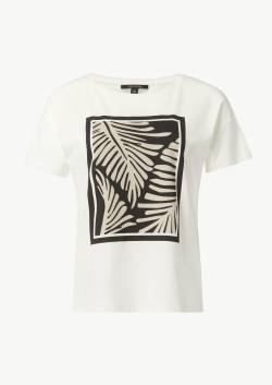 Boxy-T-Shirt aus Modalmix mit Frontprint von comma