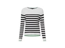 comma Pullover Damen Feinstrick gestreift, ecru von comma,