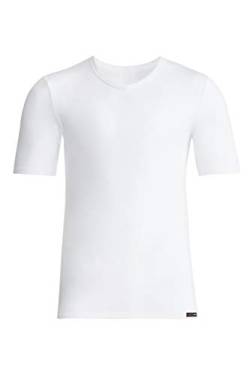 con-ta Kurzarm Shirt Modal, bequemes Basic-T-Shirt für Herren, mit V-Ausschnitt, aus weichem Single-Jersey, Herrenbekleidung, in Weiß, Größe: 7/XL von con-ta