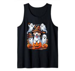Lustiger Halloween-Geisterhund, Kürbis und süßer Geisterhund Tank Top von cool cute ghost dog, halloween outfit