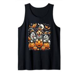 Lustiger Hund Geist Halloween Niedlicher Geist Kürbis und Hund Tank Top von cool cute ghost dog, halloween outfit