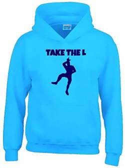 TAKE The L Hoodie Sweatshirt mit Kapuze sky-navy Gr.128 cm von coole-fun-t-shirts