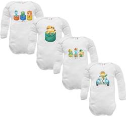 Baby-Body-Set für Jungen und Mädchen, Dinosaurier, hergestellt in Italien, 0-24 Monate, Warmer Dinosaurier-Body aus Baumwolle, 3-6 Monate von corredino neonato