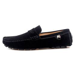 Herren Penny Loafers Mokassin Mokassin Schuhe Slip on Flats Bootsschuhe Handgemachte Herren Freizeitschuhe, Schwarz , 39 2/3 EU von crazynekos