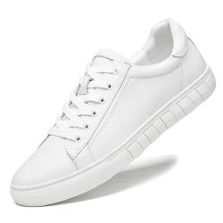 Herren-Sneaker aus echtem Leder, Retro-Stil, stilvolle Freizeitschuhe für Herren, weiß, 39 2/3 EU von crazynekos