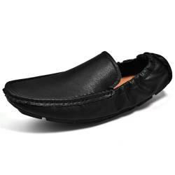 crazynekos Modische Herren-Mokassin-Mokassin-Laufschuhe, Slipper, flache Bootsschuhe, Schwarz , 42 2/3 EU von crazynekos