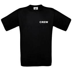 Crew T-Shirt Schwarz - Brust & Rücken Bedruckt - Neu & OVP, T-Shirt Größe:S von crazzy-shirt