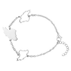 d'origine Iran Landkarten Armband Silber Unisex Damen Herren, Iranischer Schmuck, Iranisches Armband, Iran Flaggen Schmuck von d'origine