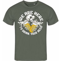 deinshirt Print-Shirt Herren T-Shirt We are here to drink your Beer Funshirt mit Motiv von deinshirt