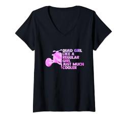 Damen Quad Girl wie ein normales Mädchen, einfach viel cooler Quad T-Shirt mit V-Ausschnitt von dirt bike & dirt bike girl Gift