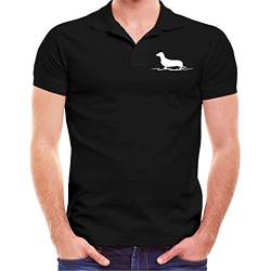 Männer und Herren POLO Shirt Dackel Herzschlag (mit Rückendruck) Größe S - 5XL von dog like a boss