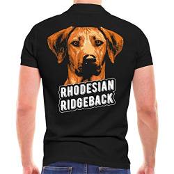 Männer und Herren POLO Shirt Rhodesian Ridgeback Porträt (mit Rückendruck) Größe S - 10XL von dog like a boss