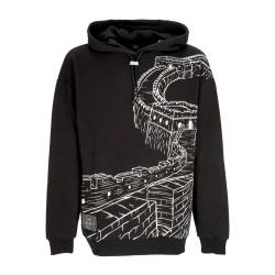 Leichter Herren-Hoodie Chinese Wall Outline Over Hoodie Schwarz/WeiB von dolly-noire