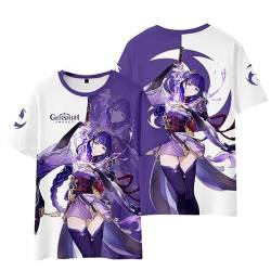 Unisex Anime Spiel Genshin Impact Cosplay T-Shirt Shorts Set Pullover Hu Tao Print Rundkragen Top und Shorts 2 Stück von doyouwantmore