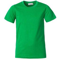 dressforfun 901032 Kinder T-Shirt, Basic Shirt mit Rundhalsausschnitt, Baumwolle - Diverse Farben und Größen - (Grün | 128 | Nr. 304397) von dressforfun