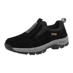 duzhengzhou Herren-Wanderschuhe for Hineinschlüpfen, Outdoor-Wanderschuhe, orthopädische Schlupfschuhe, rutschfeste, breite Trail-Schuhe for Herren(42) von duzhengzhou