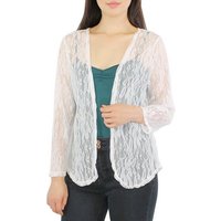 dy_mode Cardigan Damen Cardigan in Spitzenmuster Langarm Sommer Jacke Durchsichtig in Unifarbe von dy_mode