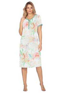 e.Femme® Damen Nachthemd Martha 1088 aus 50% Modal, 50% Baumwolle (Pastellblumen, 44) von e.Femme