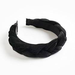 eexuujkl Geflochtenes Velours Stirnband Breite Haarbänder Luxus Frauen Mädchen Haarband Stirnband für Sport Hochzeits Styling Zubehör, Schwarz von eexuujkl