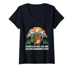 Damen eigentlich will ich nur Kaiserschmarrn essen lustig T-Shirt mit V-Ausschnitt von eigentlich will ich nur kaiserschmarrn essen