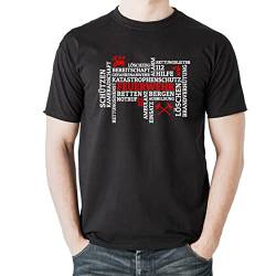 elbedruck Heavy Cotton T-Shirt Motiv Feuerwehr Mosaik Geschenk für den Feuerwehrmann der freiwilligen oder Berufsfeuerwehr 112 Löschen Bergen Retten (L), Schwarz, (D824) von elbedruck