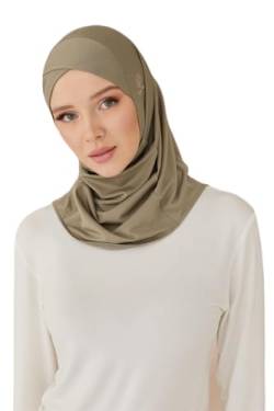 elf prive Hijab Cap, Kopftuch Damen Sommer & andere Jahreszeiten, geeignet für besondere Anlässe, stilvoll und elegant für islamische, flexibler Hijab, Standardgröße | FORMGRÜN - STD von elf prive