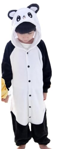 emmarcon Pyjamas Tiere für Kinder Kinder Overall Kostüm Karneval Halloween Party Cosplay Unisex, Panda, 8-9 anni von emmarcon