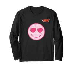 Liebesaugen glückliches rosa Gesicht Langarmshirt von emoji