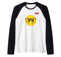 Nerd-Brillengesicht Flach Raglan von emoji