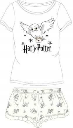 Harry Potter mädchen pjs Kinder pyjama kurz Hose Mädchen Hogwarts rosa Kurzarm T-Shirt Shorts Set Sommer Schlafanzug geschenk Gr. 134-164cm (DE/NL/SE/PL, Numerisch, 146, 152, Regular, Weiss) von eplusm