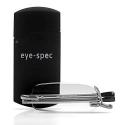 eye-spec eye-pocket Faltbare Lesebrille | Stilvolles randloses Design mit kompaktem Etui (1.75, Schwarz) von eye-spec