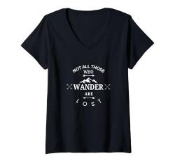 Damen Camping nicht alle, die wandern T-Shirt mit V-Ausschnitt von fabrinity