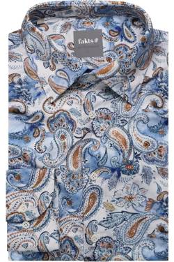 fakts Leisure Slim Fit Hemd blau, Paisley von fakts