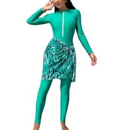 famesale Muslimische Bademode 3 Stück Set Lange Ärmel/Kurze Ärmel Burkini Modest Badeanzug Dubai Arab Beachwear von famesale