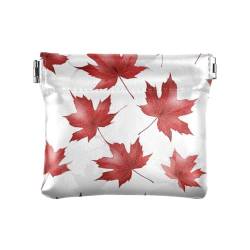 Canadian Red Maple Leaf Damen PU Leder Münzbörse Wasserdicht Bargeld Münzbörse für Frauen Jungen Mädchen Kanadisches rotes Ahornblatt Einheitsgröße Modern, Kanadisches rotes Ahornblatt, Einheitsgröße, von famyily