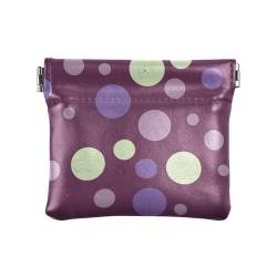 Circles Purple Spots Damen Kleine Leder Münzgeldbörse Geldbörse Ausgefallene Make-up Periode Tasche für Mädchen Frauen Damen, Kreise lila Punkte, Einheitsgröße, modern, Kreise, violette Punkte, von famyily