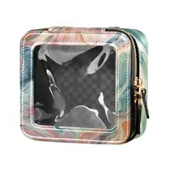 famyily Bunte künstlerische Flüssigkeit, transparent, kleine Make-up-Tasche, wasserdicht, Reise-Kulturbeutel, Nagellack-Organizer-Tasche für Damen, bunte künstlerische Flüssigkeit, Einheitsgröße, von famyily