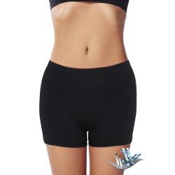 feitycom Perioden-Bademode, Menstruations-Bademode, Bikinihose, Damen, stark fließend, saugfähig, Jungen-Shorts., Schwarz, S von feitycom