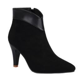 Schwarz,35 EU,8,5 cm Frauen Stiletto High Heel Spitze Stiefeletten Mit Reißverschluss Kurzer Stiefel Slip-On Brautkleid von fepfndb