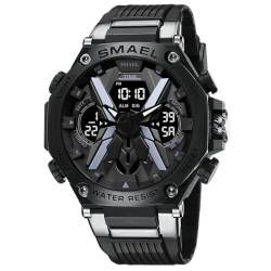 Militär Uhren Herren Armbanduhr Herrenuhr Digital Uhr Tactical Watches for Men Sportuhren für Herren Outdoor Digitaluhr für Jungen LED-Leuchtdisplay mit Analogen Zeigern und Digitalen Zahlen von findtime