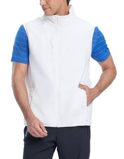 fit space Leichte Softshell-Weste für Herren, ärmellos, winddicht, mit Reißverschluss, für Radfahren, Reisen, Wandern, Laufen, Golf, Weiss/opulenter Garten, 3XL von fit space