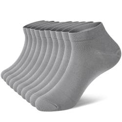 fitfets Sneaker Socken Herren Damen Baumwolle 5 Paar Sneakersocken Kurze Unisex Weiß Schwarz Grau,Dunkelgrau,43-46 von fitfets