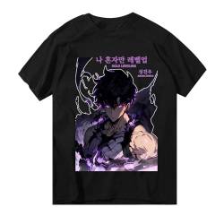 Anime-T-Shirt Unisex-Shirt Solo Leveling Sung Jin-Woo Baumwoll-T-Shirt von flowereyes