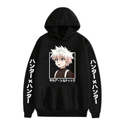 flowereyes Männer Frauen Anime Hunter x Hunter Kapuzenpullover Killua Cartoon Langarm Sweatshirt Killua Zoldyck Bedruckter Pullover Kil Hoodie von flowereyes