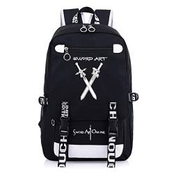 flowereyes Sword Art Online Rucksack Studentenrucksack Trendiger Rucksack mit Anime-Print Lässiger Reise-Tagesrucksack SAO Rucksack von flowereyes