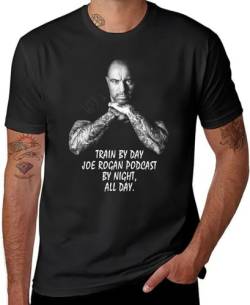 Joe Rogan Train by Day T-Shirt Plain t-Shirt Tee Shirt Slim fit t Shirts for Men Size L von fois